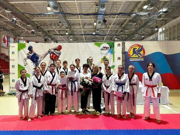 Обучающиеся отделения тхэквондо успешно прошли аттестацию на черный пояс